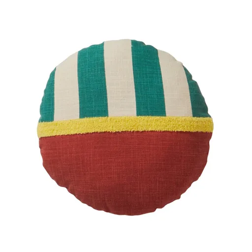 Okrúhly vankúš s geometrickým vzorom