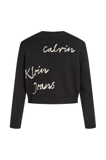 Detský sveter Calvin Klein Jeans čierna farba, IG0IG02789