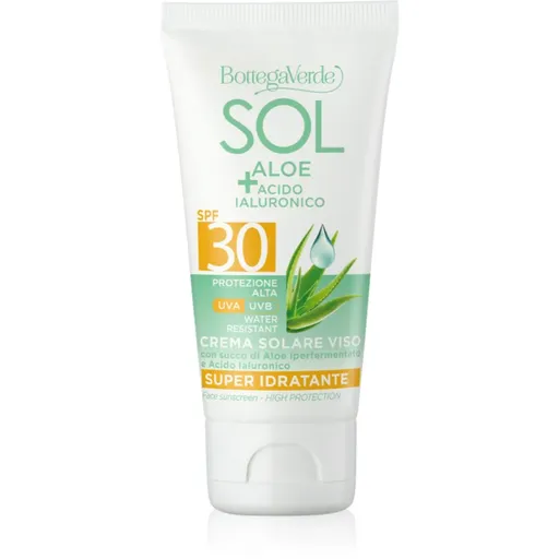 Bottega Verde Sol Aloe opaľovací krém na tvár s aloe vera SPF 30 50 ml