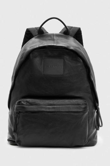 Kožený ruksak AllSaints CARABINER BACKPACK pánsky, čierna farba, veľký, jednofarebný, M164XB