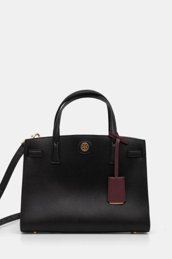 Kožená kabelka Tory Burch Robinson Small čierna farba, 143194.001