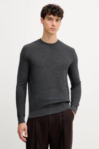 Vlnený sveter Emporio Armani šedá farba, ľahký, EM002196 AF13851