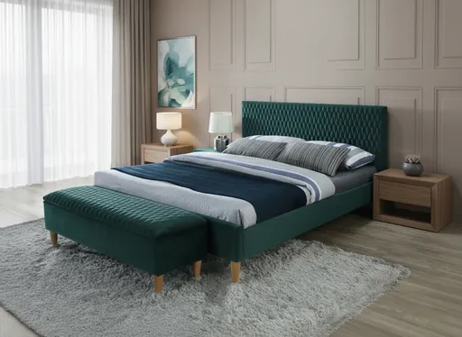 Signal Manželská posteľ AZURRO VELVET | zelená 160 x 200 cm