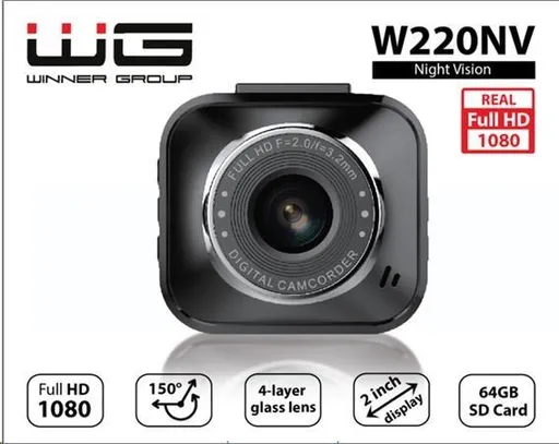 WG - Záznamová kamera W220NV, WG CarEye, čierna
