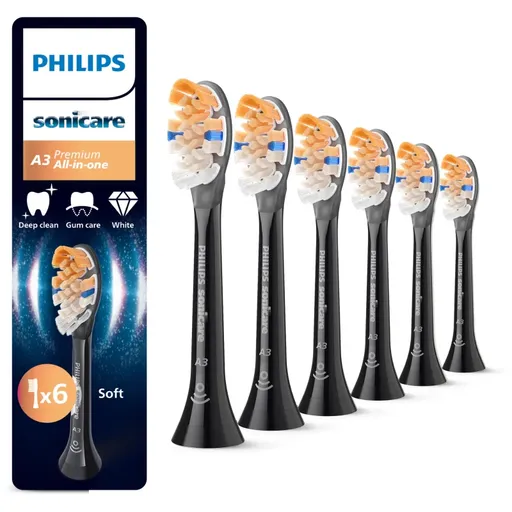 Philips Sonicare Premium All-in-One HX9096/88 náhradné hlavice na zubnú kefku Black 6 ks