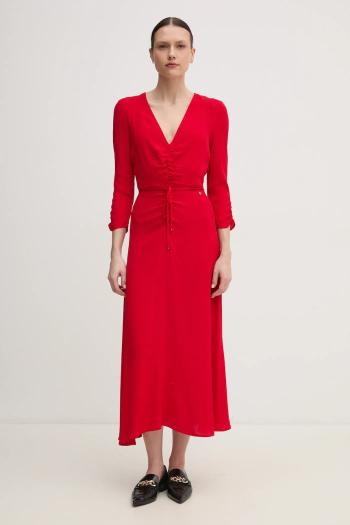 Šaty Pepe Jeans COCO červená farba, maxi, rovný strih, PL953670