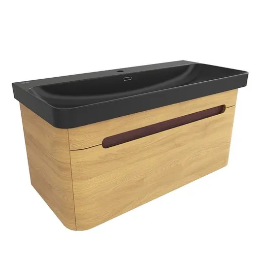 Kúpeľňová skrinka s umývadlom SAT Fusion 97,5x43x45 cm dub medový mat SATFUSION100DMBKM