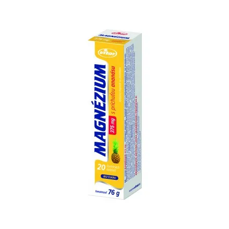 Vitar Magnézium 375 mg ananás 20 šumivých tabliet