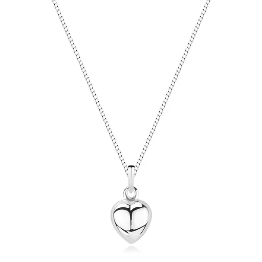 Náhrdelník - súmerné srdce a retiazka zo zatočených očiek, striebro 925