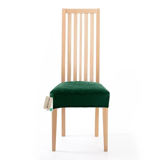 Restilo Napínací poťah na sedák na stoličku Sento tmavozelená, 40 x 40 + 5 cm
