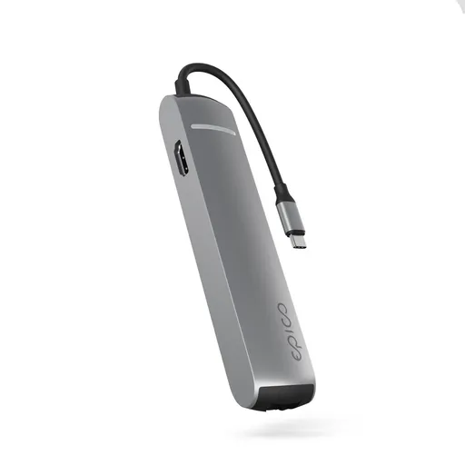 Epico 6v1 Slim Hub 8K s USB-C konektorom - šedá