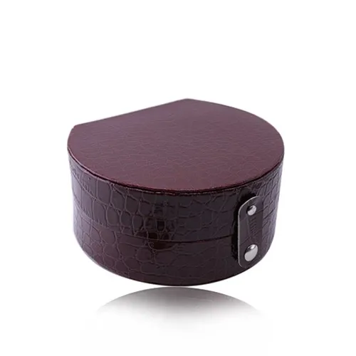 Bordová šperkovnica - imitácia krokodílej kože, polkruhový tvar, patentové zapínanie