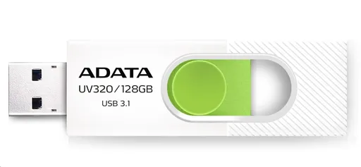 ADATA Flash Disk 64GB UV320, USB 3.1 Dash Drive, biela/zelená