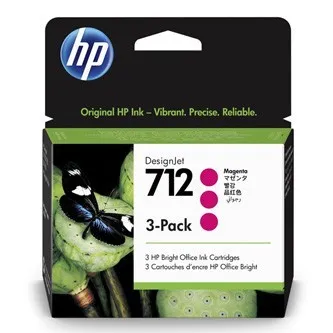 HP 712 3ED78A purpurová (magenta) 3ks originálna cartridge