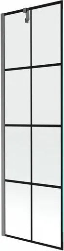 MEXEN/S - Next vaňová zástena FIX 60 x 150, čierna vzor, grafit kartáčovaná 895-060-000-00-77-66