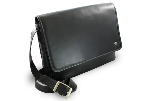 Čierna kožená taška na notebook 212-6118-60