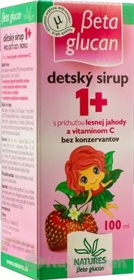 Natures Beta Glucan Detský sirup 1 + s príchuťou lesných jahôd 100 ml