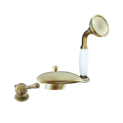 Vaňová batéria RAV Slezák LABE so sprchovacím setom stará mosadz L070.0SSM