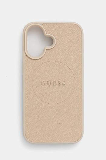 Puzdro na mobil Guess iPhone 16 6.1 béžová farba, GUHMP16SPGHSMME