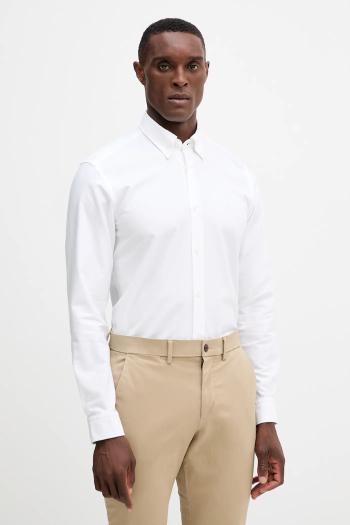 Bavlnená košeľa BOSS biela farba, slim, 50544951