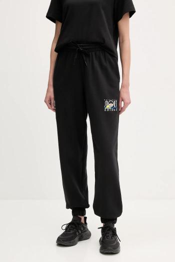 Bavlnené tepláky adidas Originals Graphic Jogger dámske, čierna farba, s potlačou, JC7770
