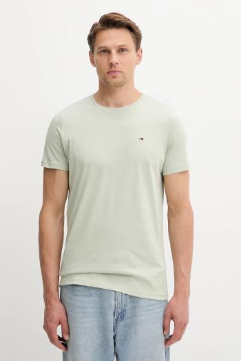 Bavlnené tričko Tommy Jeans pánske, biela farba, jednofarebné, DM0DM04411