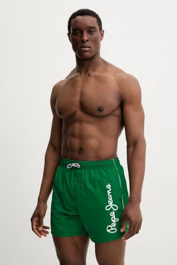 Plavkové šortky Pepe Jeans LOGO SWIMSHORT zelená farba, PMB10419