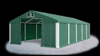 Garážový stan 4x6x2m strecha PVC 560g/m2 boky PVC 500g/m2 konštrukcia ZIMA PLUS Zelená Zelená Biela