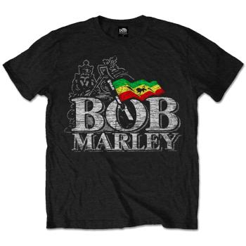 Bob Marley tričko Distressed Logo  one_size