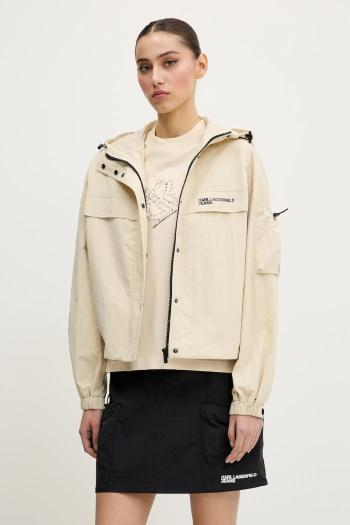 Bunda Karl Lagerfeld Jeans béžová farba, prechodná, A2W15019