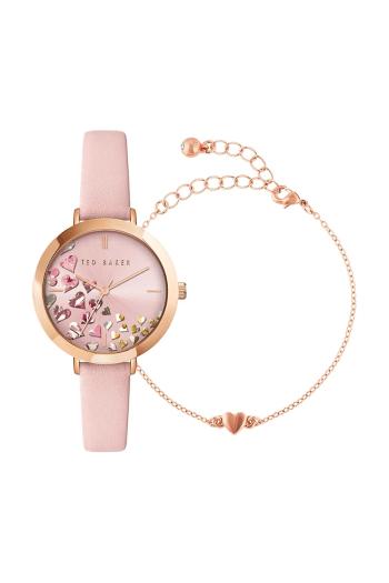 Hodinky a náramok Ted Baker dámske, ružová farba, BKG028100