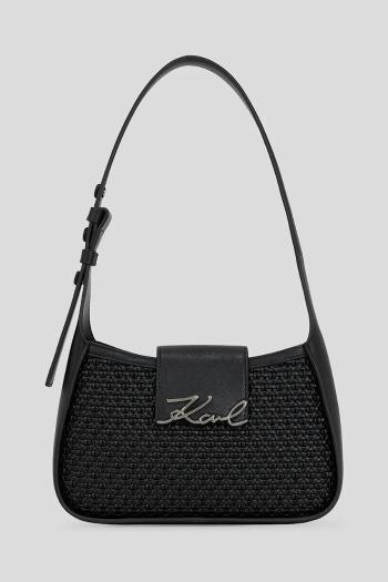 Kožená kabelka Karl Lagerfeld čierna farba, A3W30049