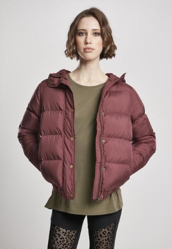 Urban Classics Ladies Hooded Puffer Jacket cherry - XS