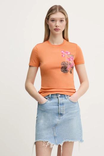 Tričko Desigual BOTANICAL LA dámske. oranžová farba, 25SWTK48