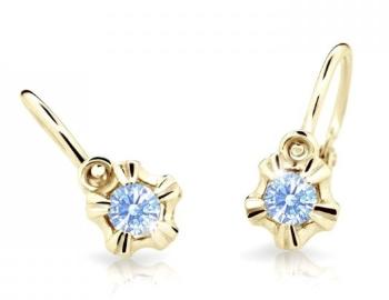 Cutie Jewellery Zlaté detské náušnice C2158-10-X-1 svetlo modrá