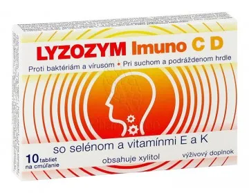Lyzozym Imuno C D so selénom a vitamínmi E a K 10 tabliet na cmúľanie