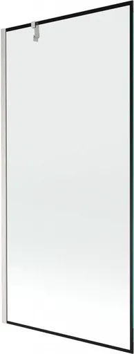 MEXEN/S - Next vaňová zástena FIX 90 x 150, čierna vzor, nikel kartáčovaná 895-090-000-00-70-97