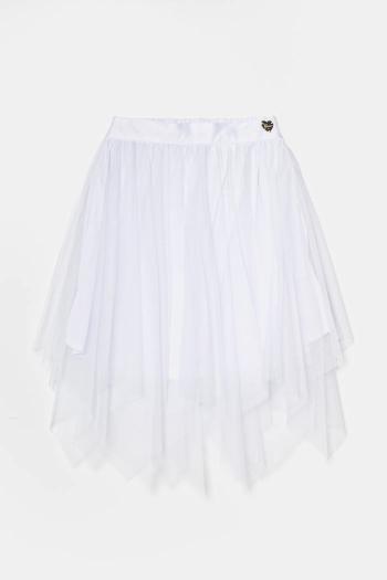 Dievčenská sukňa Guess biela farba, mini, áčkový strih, J5RD17 KCQG0