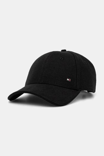 Bavlnená šiltovka Tommy Hilfiger čierna farba, jednofarebná, AM0AM13164