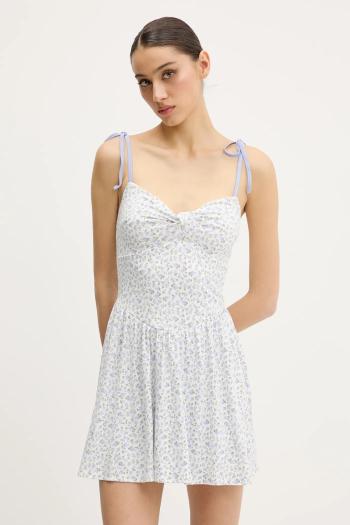 Šaty Hollister Co. biela farba, mini, áčkový strih, KI359-5010