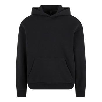 Build Your Brand Hebká pánska mikina cez hlavu Fluffy - Čierna | XXXXXL