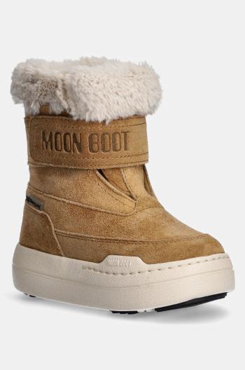 Detské snehule Moon Boot JR PARK STRAP BOOT SUEDE hnedá farba, 80D3440040
