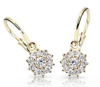 Cutie Diamonds Trblietavé detské náušnice zo žltého zlata s briliantmi DC2749-10-10-X-1