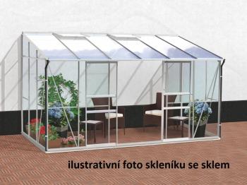 Skleník k stene IDA 7800 polykarbonát strieborný Dekorhome Polykarbonát 4 mm