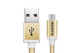 ADATA MICRO USB KABEL PLETENY 1M ZLATY