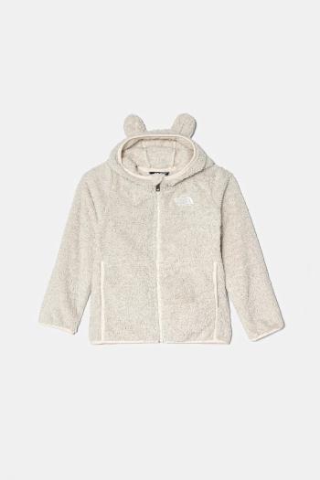 Detská fleecová mikina The North Face CAMPSHIRE F/Z HOODIE béžová farba, s kapucňou, jednofarebná, NF0A88VR5QO1