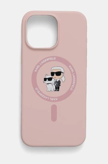 Puzdro na mobil Karl Lagerfeld iPhone 16 Pro Max 6.9 ružová farba, KLHMP16XSCMKCRHP