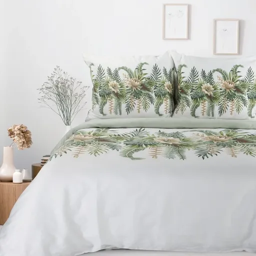 ArtFir Obliečky na dvojlôžko SPRING 30 | biela/zelená 220 x 200 cm