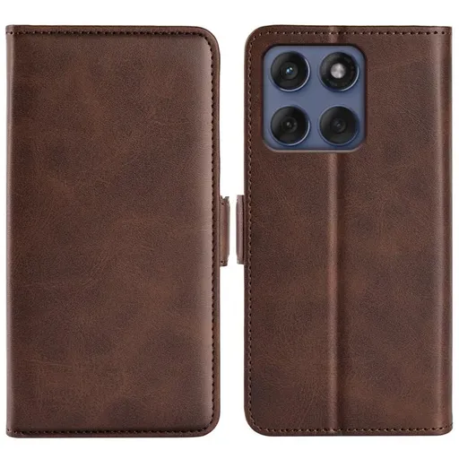 SIDE Peňaženkové puzdro pre Motorola Edge 60 / Edge 60 Fusion tmavohnedé