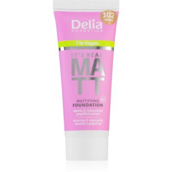 Delia Cosmetics It's Real Matt zmatňujúci make-up odtieň 102 Natural 30 ml